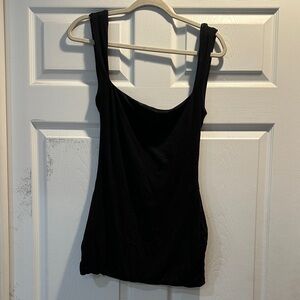 Babyboo Black Stretch Knit Low Back Ruched Mini Dress L Sexy